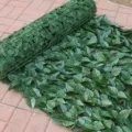 Artificial leaf fence roll green privacy hedge screen outdoor garden balcony plant decor - Pothos Leaves - Dark Green