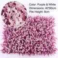 Pannello decorativo in erba artificiale Milan viola e bianco per pareti 40x60cm - Eucalipto Viola Bianco