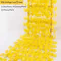 Yellow silk artificial ginkgo leaf vines, 2.15m strand, 12-pack for home decoration - Fabric Ginkgo Leaf Vines (12 Pieces)