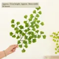 Lifelike green artificial ginkgo leaf branch, 57cm decorative silk foliage for home decor - 1 Branch of Dark Green Film-Coated Colored Ginkgo Leaf