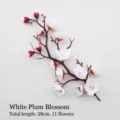 28cm artificial white plum blossom branch with 11 silk flowers for home decor - Xiao Jian Plum / Approx. 28cm / White