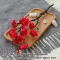 Rose red silk plum blossom branch artificial winter sweet flower 36cm for home decor - Xiao Li Plum / Approx. 36cm / Rose Red
