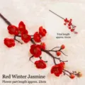 Vibrant artificial red plum blossom branch, total length 60cm, for home decoration - Xiao Xiu Plum / Approx 60cm / Red