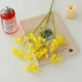 Yellow artificial gypsophila flower branch, realistic fake baby's breath for home decoration. - Yellow