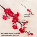 Rose red artificial plum blossom branch with 60cm total length for home decoration - Xiao Xiu Plum / Approx 60cm / Rose Red
