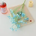 Blue artificial baby's breath flower bouquet for home decor, wedding and table centerpiece. - Dark Blue