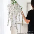 Premium artificial white wisteria vine 1.1m long for wedding and home decoration - Six Branches Hanging Style / White