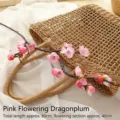 Pink artificial dragon plum blossom branch 80cm for elegant home floral arrangement decor - Longyou Plum Blossom / Approx 80cm / Pink