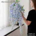 Light blue artificial wisteria long branch with 6 hanging flower clusters for wedding decor - Six Branches Hanging Style / Light Blue