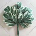 Kunstmatige bonte mangobladerenbundel met realistische textuur voor huisdecoratie - Vijf Tanden / 12 Stuks / Groen met witte randen