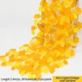 Artificial yellow ginkgo leaf garland, 2.4m length for home and party decoration - Coated Ginkgo Leaf Vines (5 Pieces)