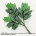 Artificial mango leaf branch SKU with 18 leaves per stem and high-quality glued finish - Glued mango leaf trichomes / 12支装(18片叶/支)