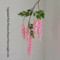 Pink artificial wisteria hanging flower vine, 1.2m length for wedding decor. - Five Branches Hanging Style / Light Pink