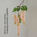 Artificial wisteria hanging flower vine in peach orange, 1.2 meters length for wedding decor - Five Branches Hanging Style / Champagne