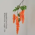 1.2m artificial Laburnum hanging wisteria vine in vibrant orange for wedding decor - Five Branches Hanging Style / Orange