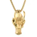 Goldene Punk-Drachenschädel-Halskette mit Box-Kette aus rostfreiem Edelstahl - Anhänger Ohne Kette / Gold