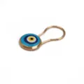 Vintage goudkleurige Turkse evil eye broche speld met blauwe emaille voor kleding - Blauwe Stijl (BD210BU01)