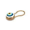 Spilla occhio greco vintage dorata con dettagli in smalto blu e giallo per vestiti - Stile Bianco (BD210WH00)