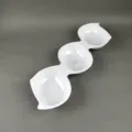 White melamine three compartment serving tray creative snack dish for restaurant - White