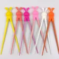Children training chopsticks silicone cute rabbit head baby learning tableware main pic - Random Rabbit