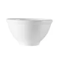 White melamine ribbed bowl, durable plastic serving bowl for kitchen and dining use daily. - White