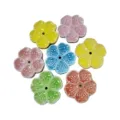 Ceramic Cherry Blossom Incense Holder Cute Flower Chopstick Rest Set Glazed Decor 7Pcs - Mixed Color Large Cherry Blossom