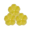 Gelbe Keramik Kirschblüte Räucherhalter, süße Blumen Essstäbchenhalter, 3er Set - Mit Loch / Gelb