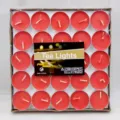 Gekleurde theelichtjes in aluminium cups, rode waxinelichtjes voor huisdecoratie en feestverlichting. - Heldere Rood