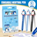 Cute penguin erasable gel pen set 0.5mm blue ink neutral writing pens for school office 3pcs gift - Penguin Pens (3-Pack) / 0.5mm