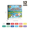 Juego de 12 rotuladores acrílicos de doble punta con muestras, de secado rápido y base de agua. - Juego de 12 Colores