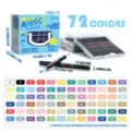 72 Colors Dual Tip Acrylic Markers Set Art Paint Pens for Rock Painting Canvas DIY - 72-Color Stackable Acrylic Markers