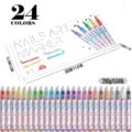 Σετ 24 μαρκαδόρων nail art για DIY μανικιούρ με μελάνι νερού που στεγνώνει γρήγορα - 24 Χρώματα