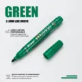 Green permanent marker pen 2-3mm line width, quick-drying waterproof ink for office and logistics. - Green