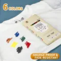 Juego de 6 rotuladores textiles impermeables para pintura creativa DIY en ropa y zapatos - Juego de 6 Piezas