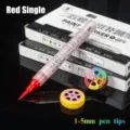 Roter Lackmarker Stift mit 1-5mm Pinselspitze, wasserfest und ölbasiert für Reparaturen. - Rot Einzel