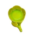 Groene keramische pruimenbloesemschaal, craquelé glazuur wierookhouder, klein decoratief dienblad. - Geelgroen