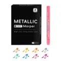 Metallic marker set voor DIY graffiti en modelbouw, met flexibele penseelpunt en sterke glans. - Metallic pen / Set van 8