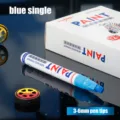 Blue paint marker pen 3-6mm bold tip waterproof permanent art marker for car repair and rock paint. - Blue