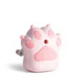 Detailed view of a cute pink cat paw shaped hand-crank pencil sharpener for students - Hand-Cranked Sharpener (6652) / Pink