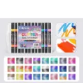 Set of 24 dual-tip glitter markers with 48 vibrant colors for DIY journaling and art - PP Boxed / 24 Pens / 48 Colors