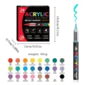 Set mit 24 Acryl-Pinselmarkern mit wasserbasierter Tinte und flexiblen Spitzen - 24 Farben Set