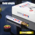 Gold paint marker pen 3-6mm chisel tip waterproof permanent for car touch up and art crafts. - Gold