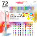 72 Colors set of dual tip watercolor pens for professional art painting and drawing - 72 Colors
