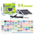 84 colors dual tip acrylic paint markers set with storage box for art drawing painting crafts. - 84-Color Stackable Box Acrylic Markers