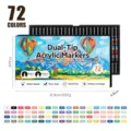 Set de 72 rotuladores acrílicos de doble punta con caja de regalo y carta de colores. - Juego de 72 Colores