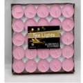 Roze aluminium schaal thee lichtjes kaarsen doos set voor huisdecoratie en romantische sfeer. - Roze