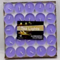 Groothandel geurige paarse thee lichtje kaarsen in aluminium doos set voor huis decoratie. - Paars
