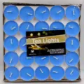 Blauwe aluminium schaal thee lichtjes set, rookvrije waxinelichtjes voor huisdecoratie. - Blauw