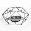 Geometrische metalen kandelaar moderne minimalistische draad kandelaar voor huisdecoratie - Zeshoekige Kandelaar / Zilver