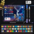 Metallic acryl marker set met dubbele punt voor tekenen en kleurrijke kunst graffiti. - 36-delige set met 72 kleuren